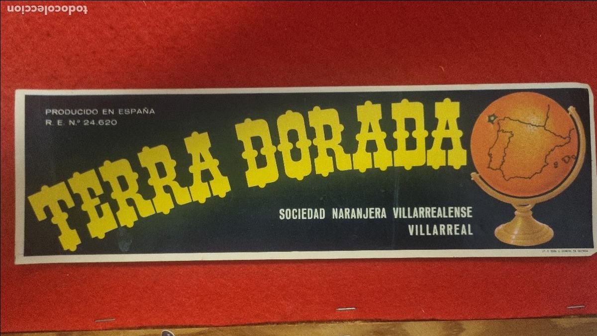 Alte Etiketten: CARTEL ITO ETIQUETA PUBLICIDAD NARANJAS TERRA DORADA VILLARREAL ALARGADA ORIGINAL K17
