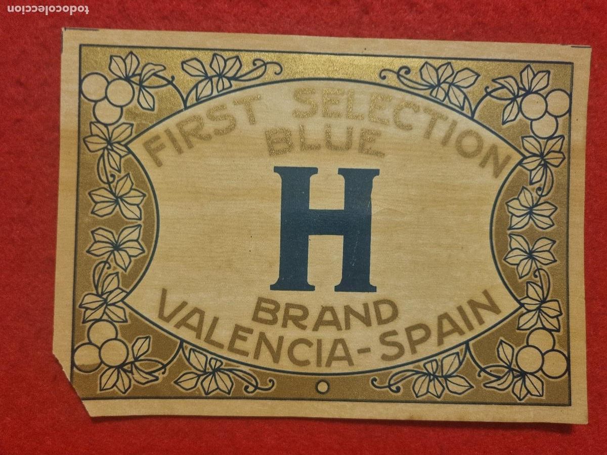Alte Etiketten: CARTEL ITO ETIQUETA PUBLICIDAD NARANJAS SELECCION BLUE H VALENCIA DORADA ORIGINAL K17