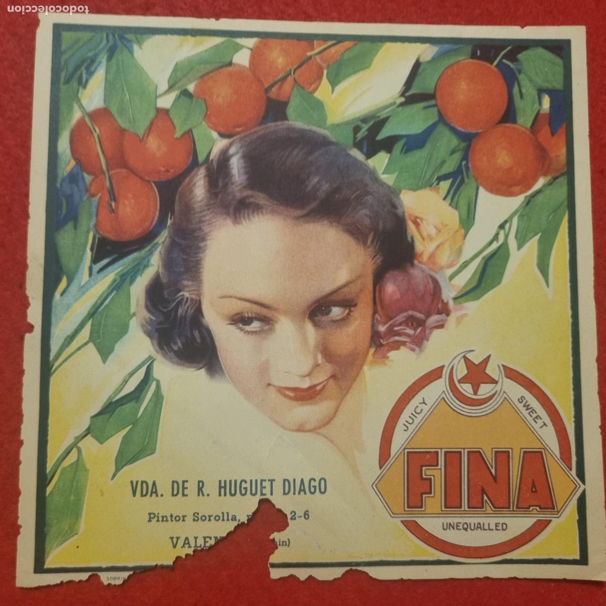 Alte Etiketten: CARTEL ITO ETIQUETA PUBLICIDAD NARANJAS FINA HUGUET DIAGO FINA POSIBLE ARTURO BALLESTER ORIGINAL K17