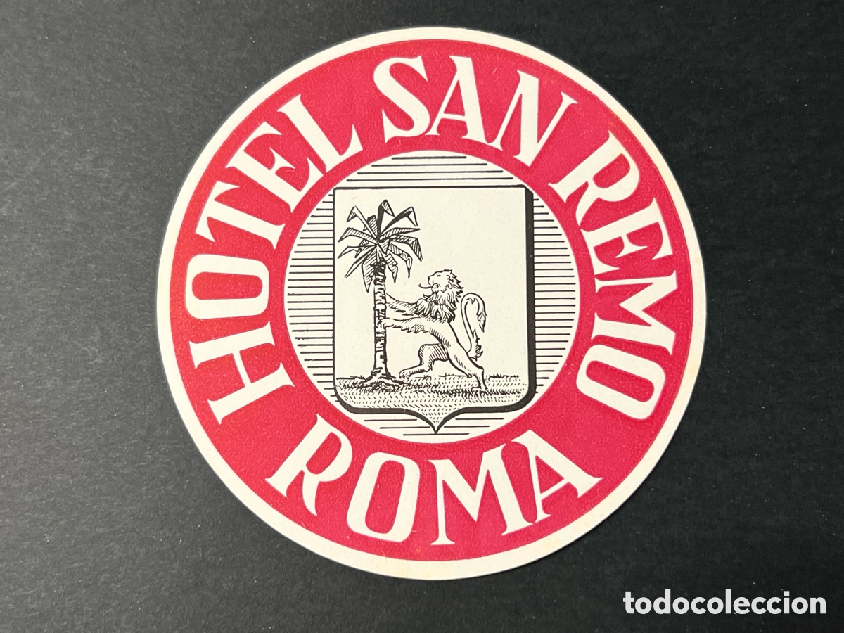 Etiquetas antiguas: ETIQUETA HOTEL SAN REMO ROMA ITALIA LUAGGAGE LABEL.