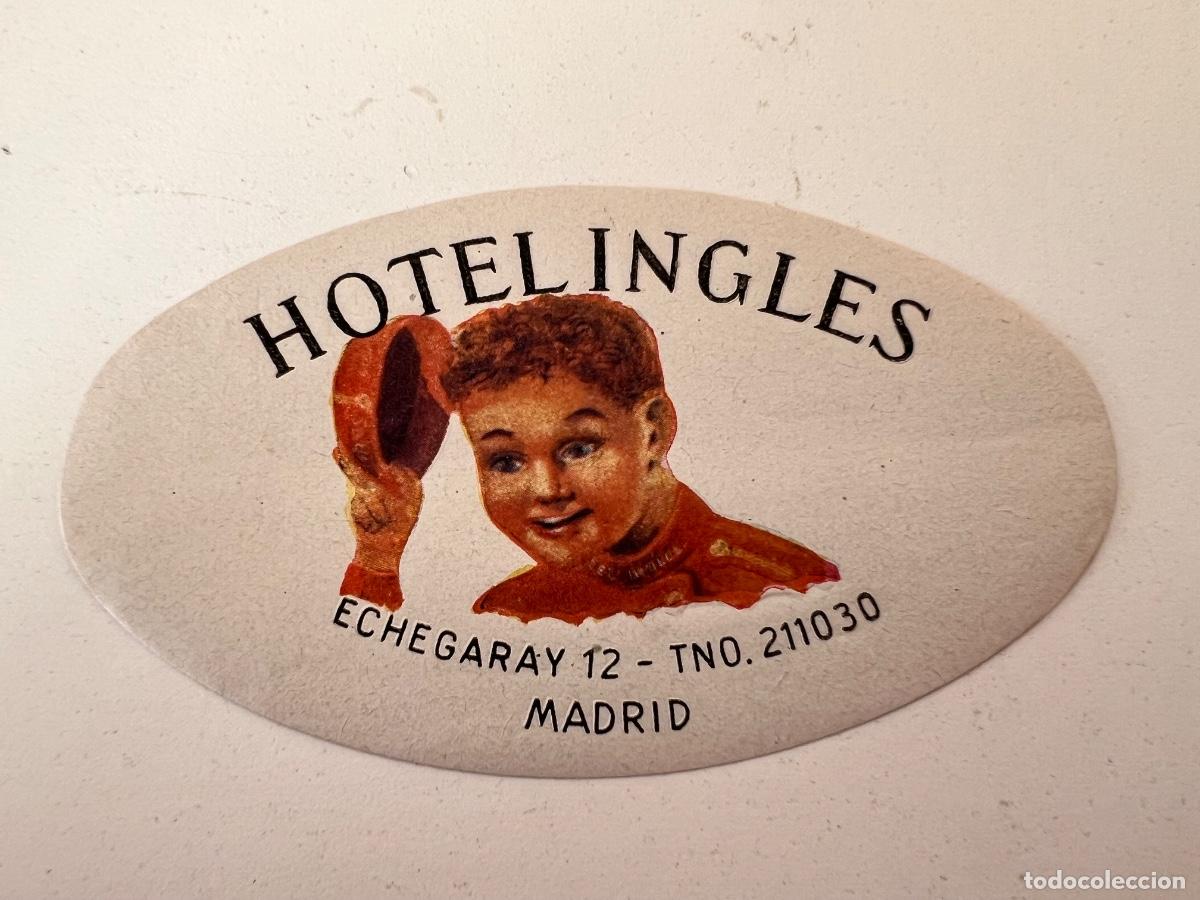 Etiquetas antiguas: ETIQUETA MALETA HOTEL INGLES, DE MADRID - Foto 2