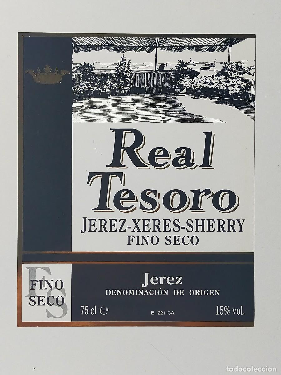 Etichette antiche: Etiqueta: FINO SECO - Bodega: MARQUES DEL REAL TESORO - Jerez de la Frontera (C&aacute;diz)