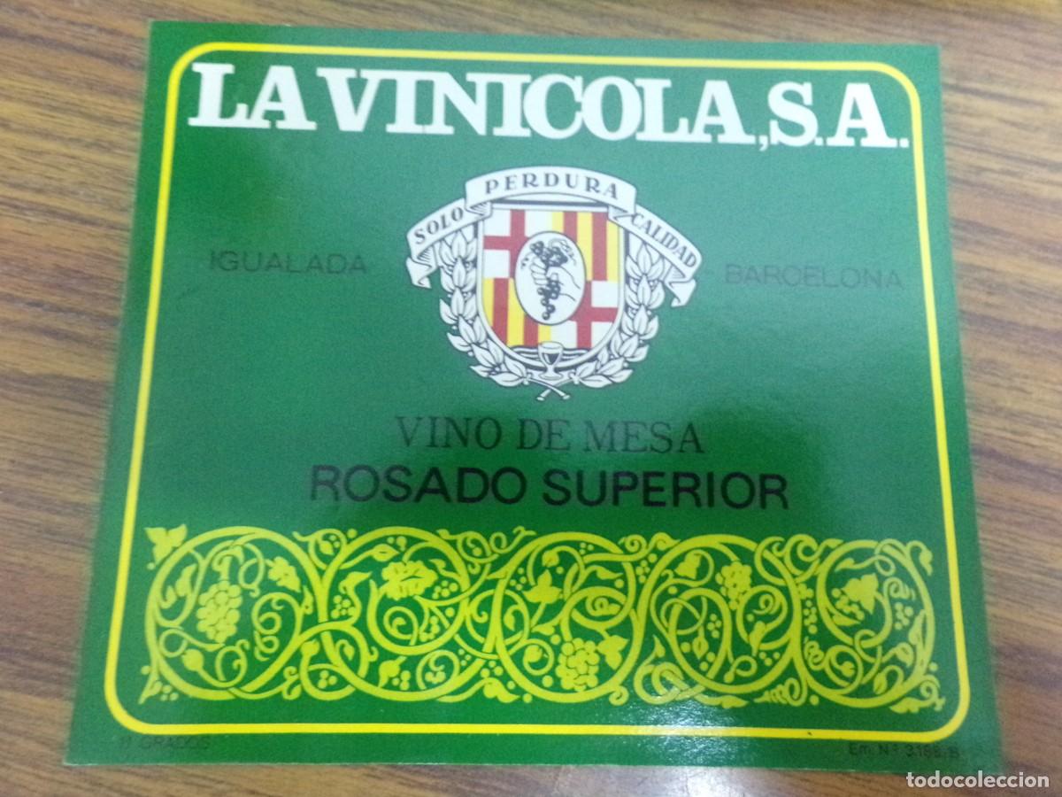 Etiquetas antiguas: etiqueta de vino de mesa Rosado superior. Vinicola S.A Igualada - Barcelona