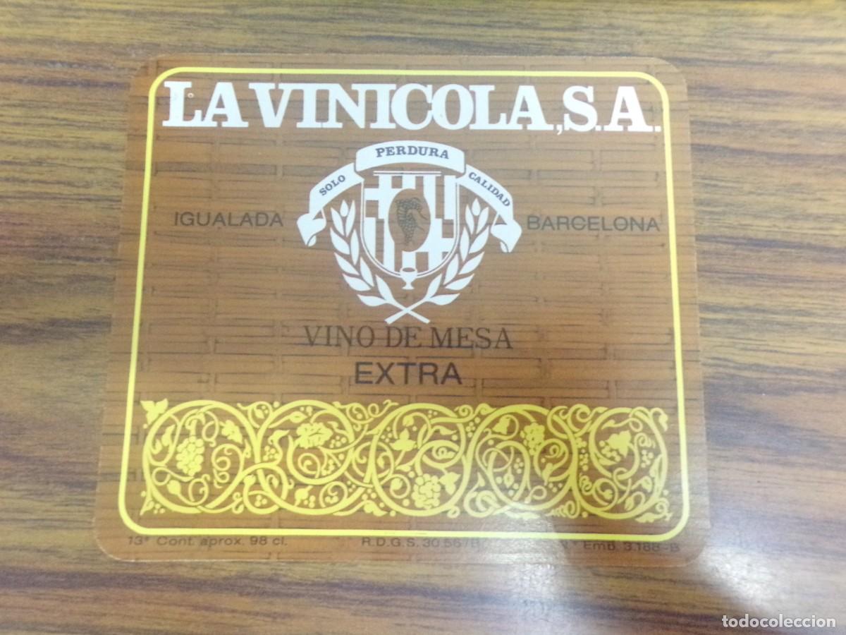 &Eacute;tiquettes anciennes: etiqueta de vino de mesa Extra. La Vinicola S.A Igualada - Barcelona