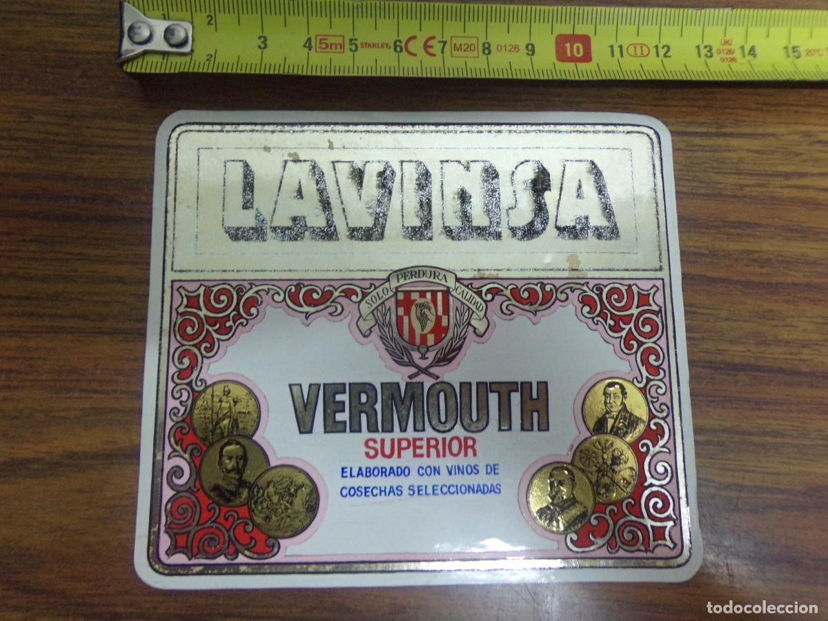 Etiquetas antiguas: etiqueta de vino. Vermouth superior. LAVINSA.