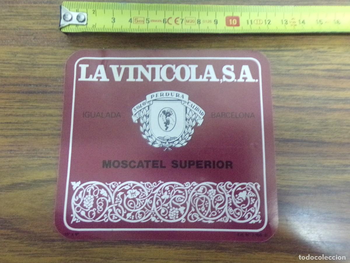 Etiquetas antiguas: etiqueta de vino Moscatel Superior. La Vinicola S.A Igualada - Barcelona