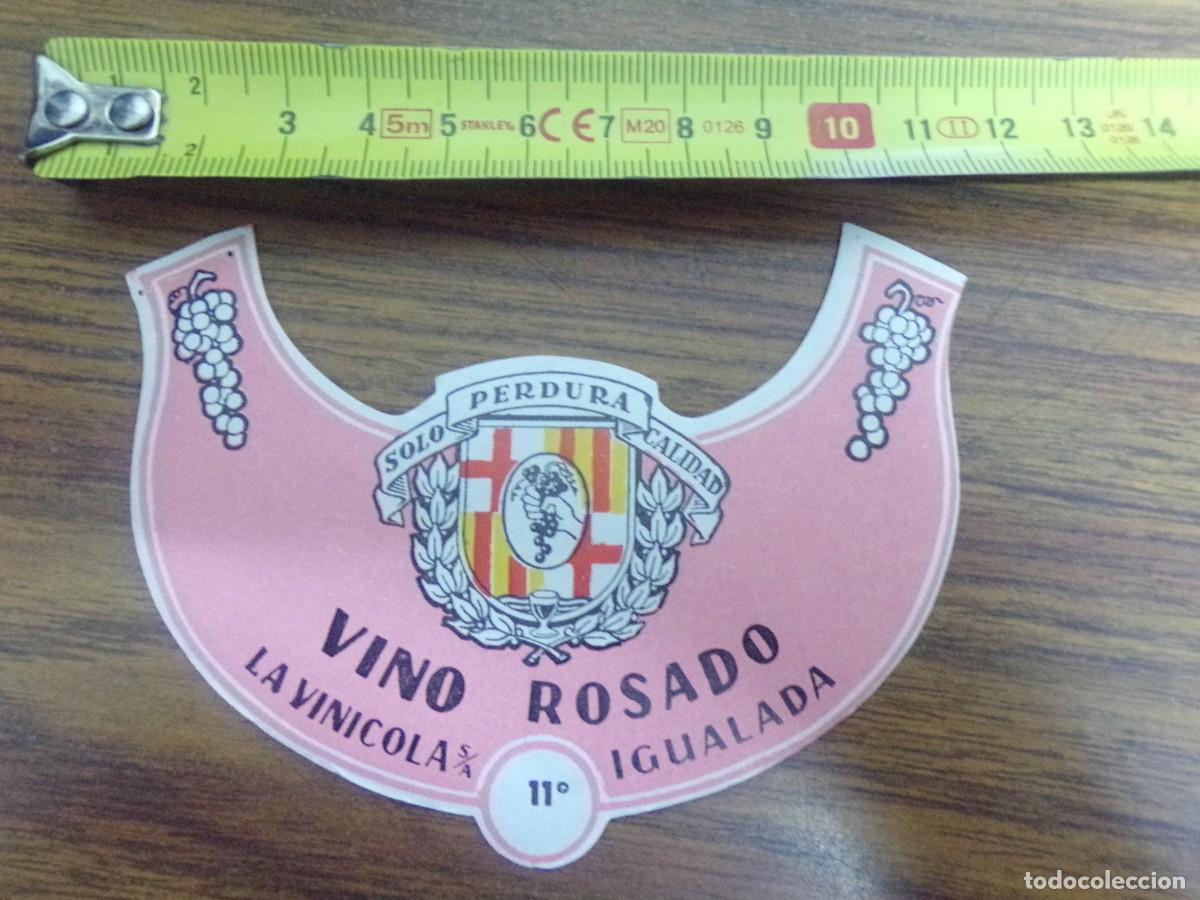 Etiquetas antiguas: etiqueta de vino rosado. La Vinicola S.A - Igualada