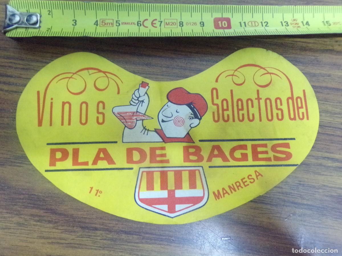Etiquetas antiguas: etiqueta de vinos selectos del Pla de Bages. Manresa