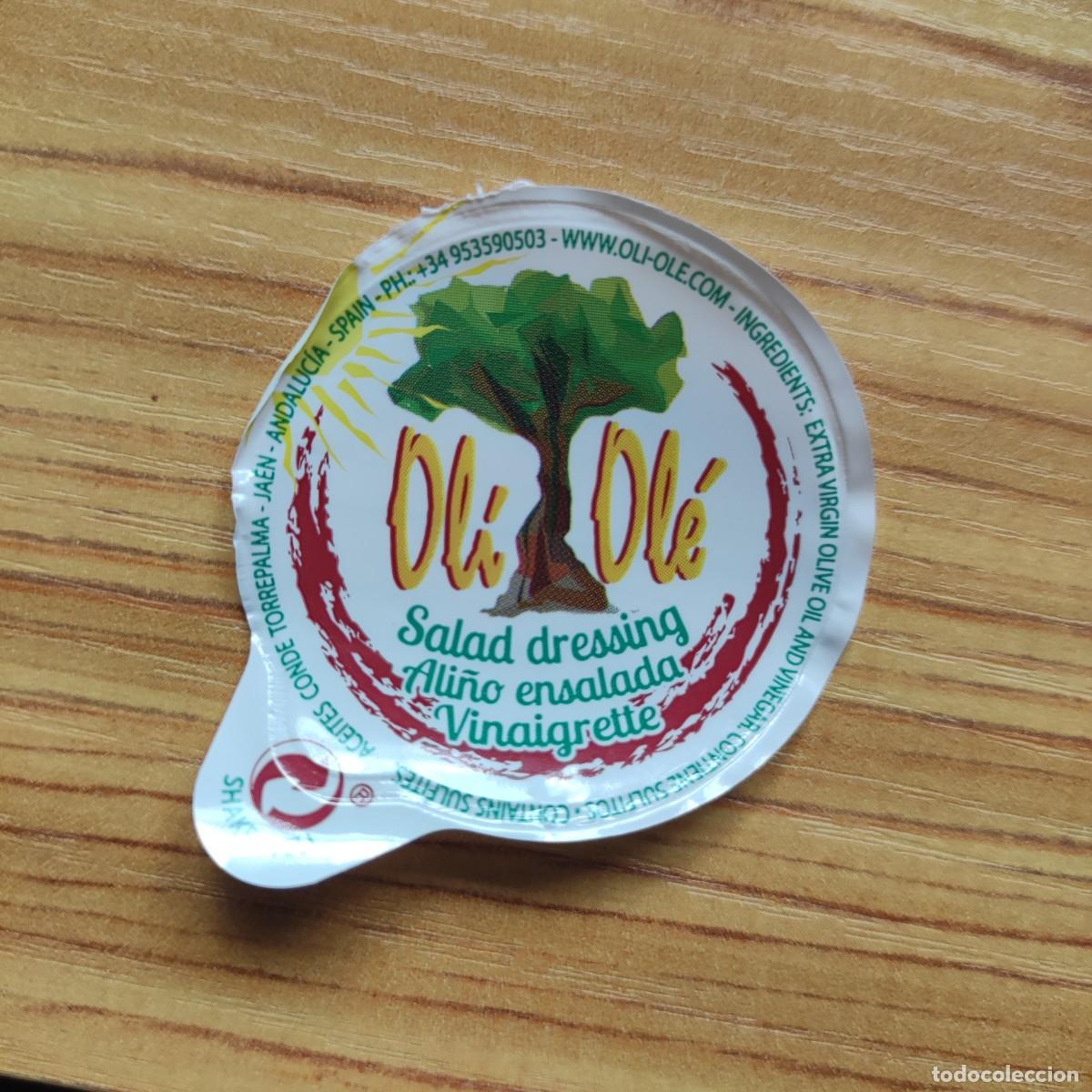 Etichette antiche: TAPA TARRINA MONODOSIS ALI&Ntilde;O ENSALADA - OLI OLE / ACEITES CONDE TORREPALMA, JAEN