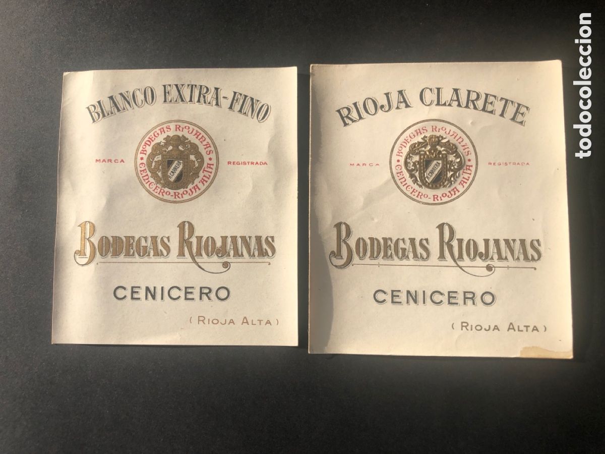 Old Labels: Etiquetas raras Bodegas Riojanas CENICERO