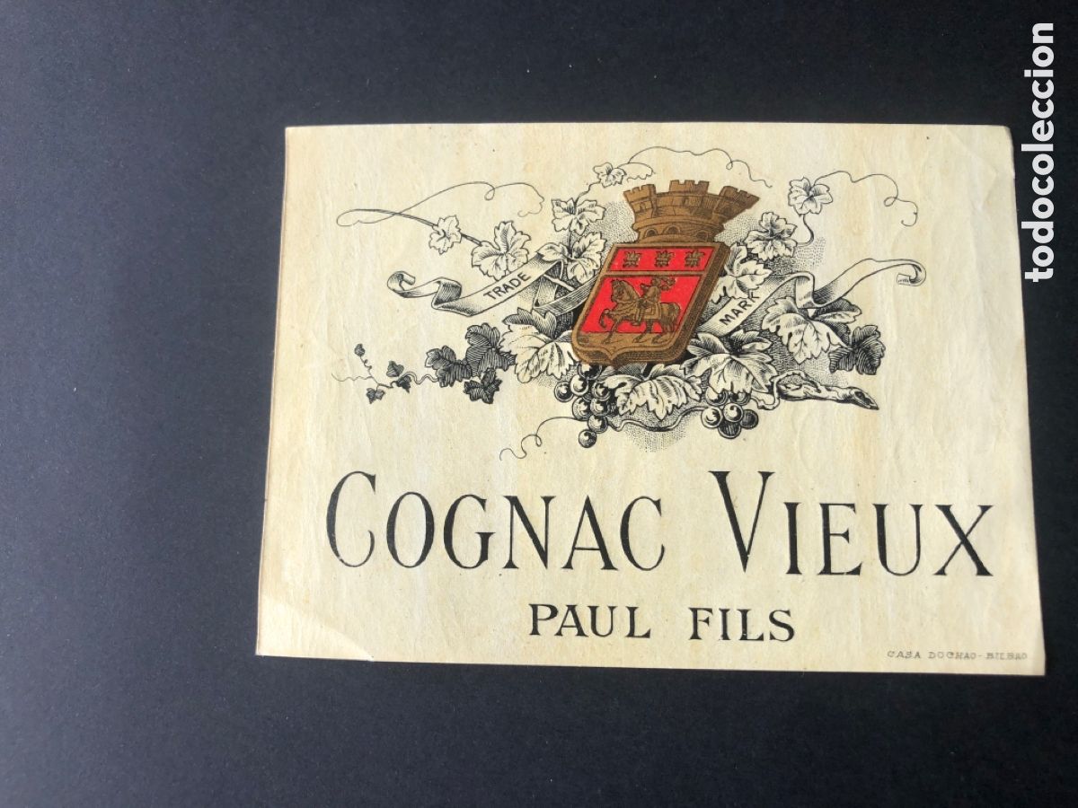 Old Labels: Etiqueta rara COGNAC VIEUX casa Dochao BILBAO