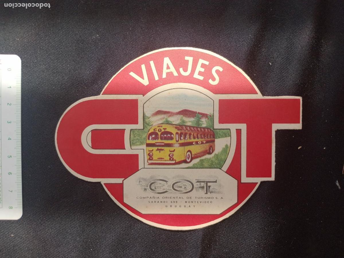 Old Labels: ETIQUETA DE TURISMO. URUGUAY. VIAJES C.O.T.