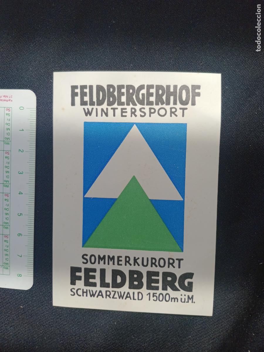 Old Labels: ETIQUETA DE TURISMO. DEPORTES DE INVIERNO, SOMMERKURORT FELDBERG, SELVA NEGRA, ALEMANIA