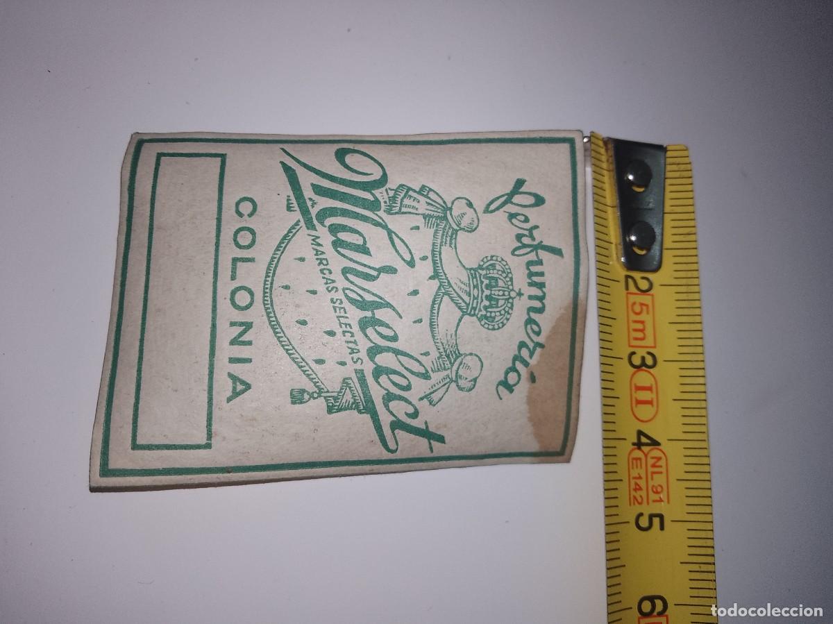 Etichette antiche: Etiqueta perfumer&iacute;a marselect colonia a&ntilde;os 50,60,, aproximado &uacute;nica,