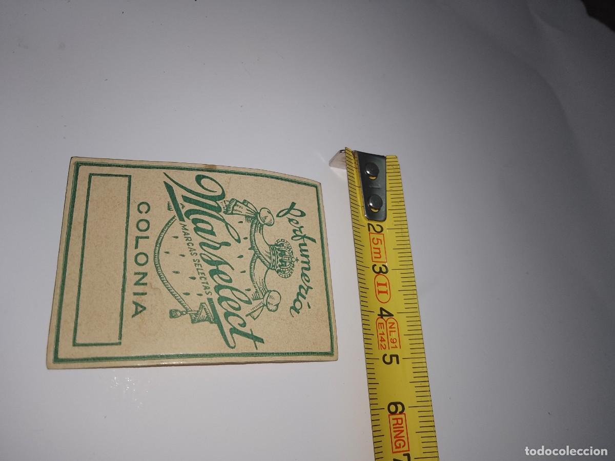 Etiquetas antigas: Etiqueta perfumer&iacute;a marselect colonia a&ntilde;os 50,60,, aproximado &uacute;nica,