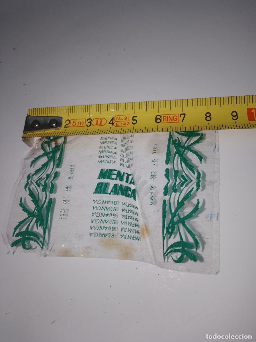 Alte Etiketten: Envoltorio menta blanca a&ntilde;os 60,70 aproximado