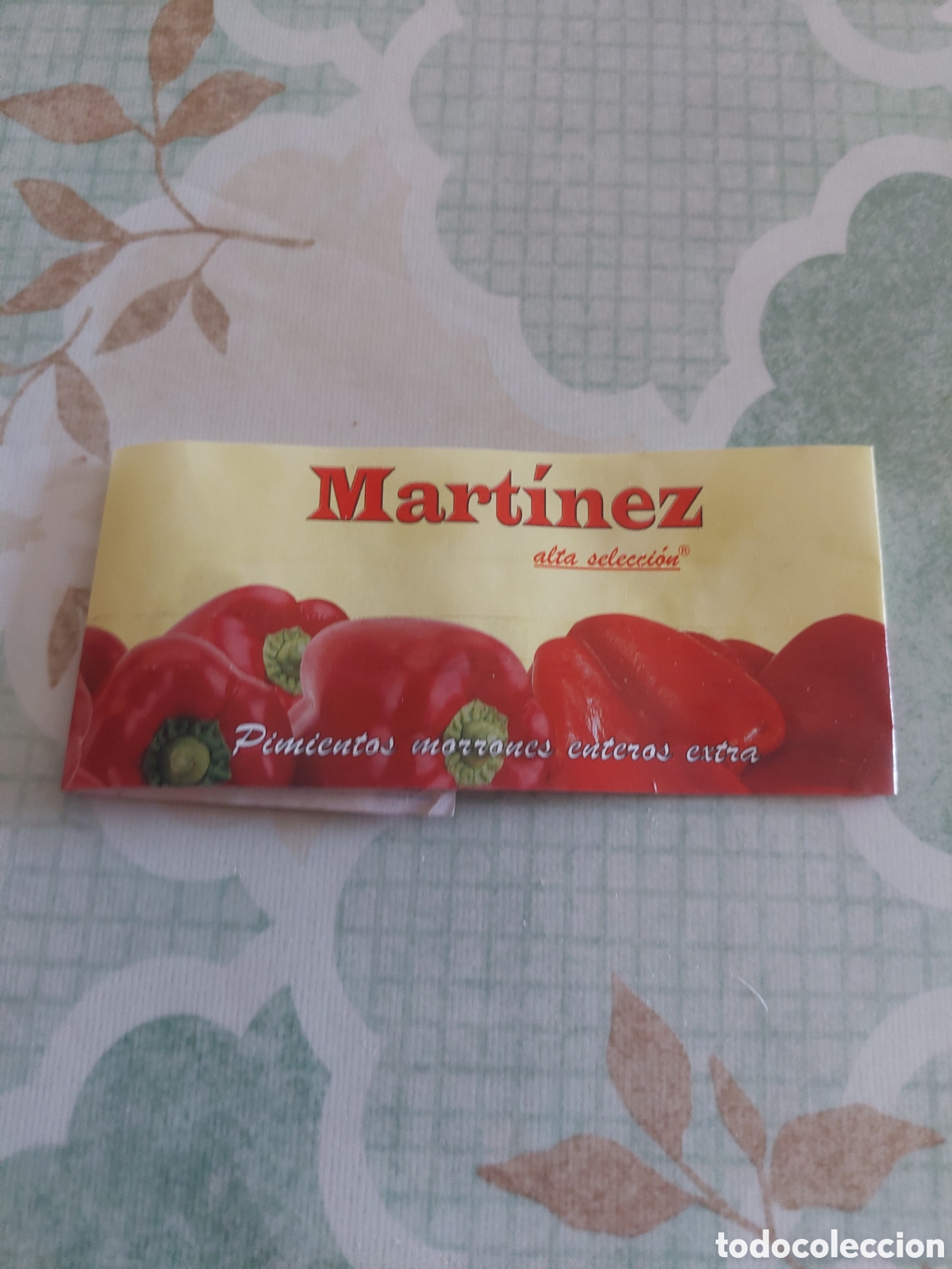 Etiquetas antigas: ETIQUETA MARTINEZ PIMIENTOS 185 G LAS TORRES DE CASTILLAS MURCIA