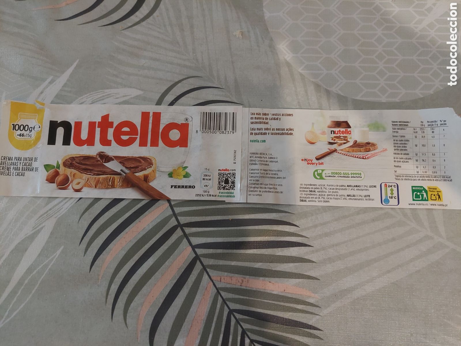 Etiquetas antiguas: ETIQUETA NUTELLA 1000 G CHOCOLATES - Foto 1