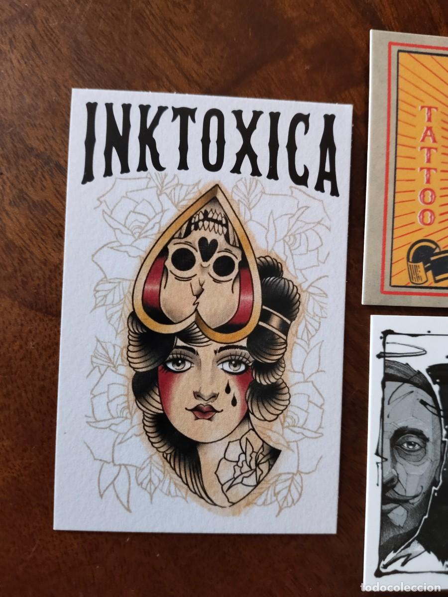 Etiquetas antiguas: 3 tarjetas Estudios de Tatuaje, tatoo. - Foto 2