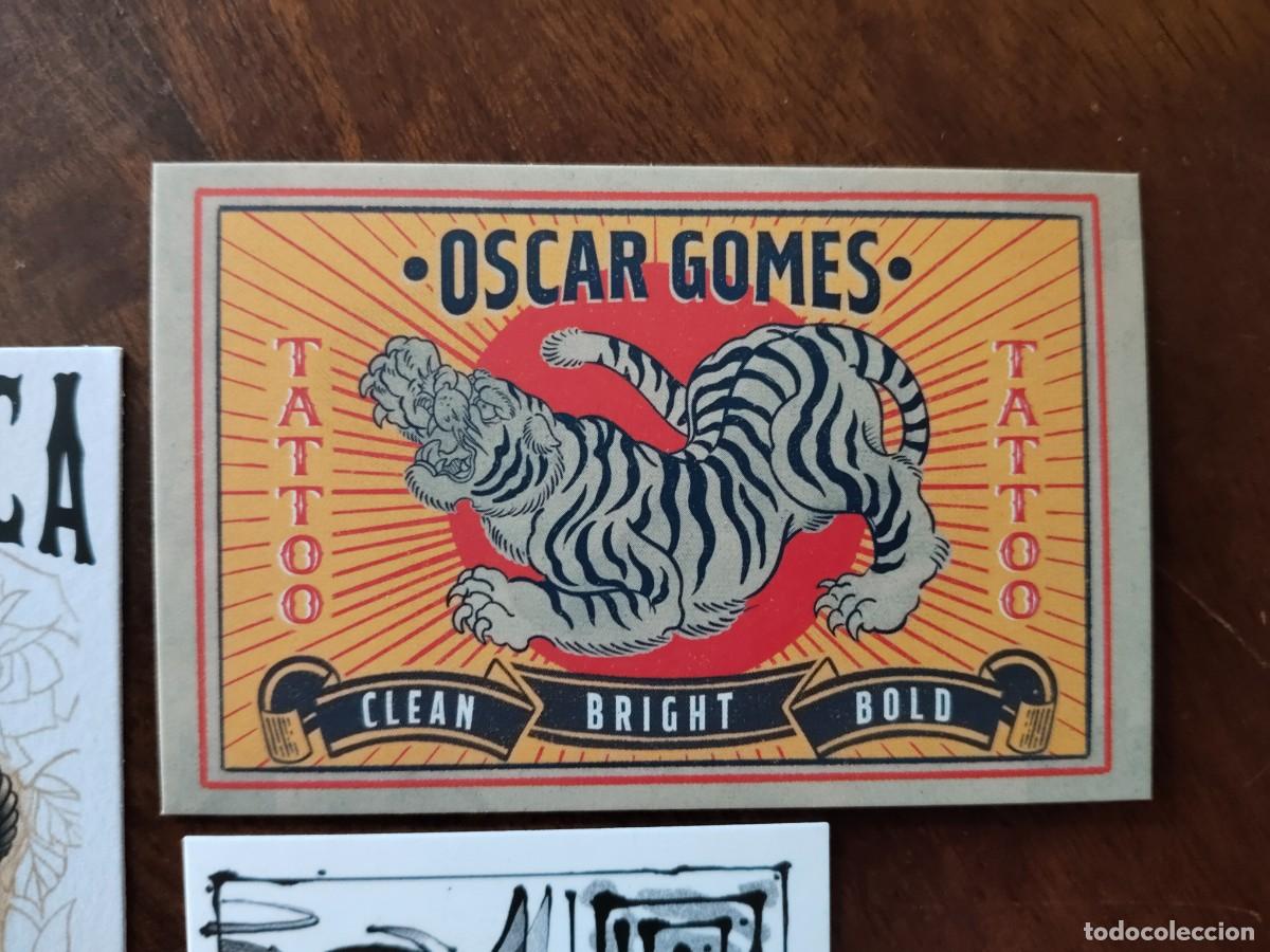 Etiquetas antiguas: 3 tarjetas Estudios de Tatuaje, tatoo. - Foto 3