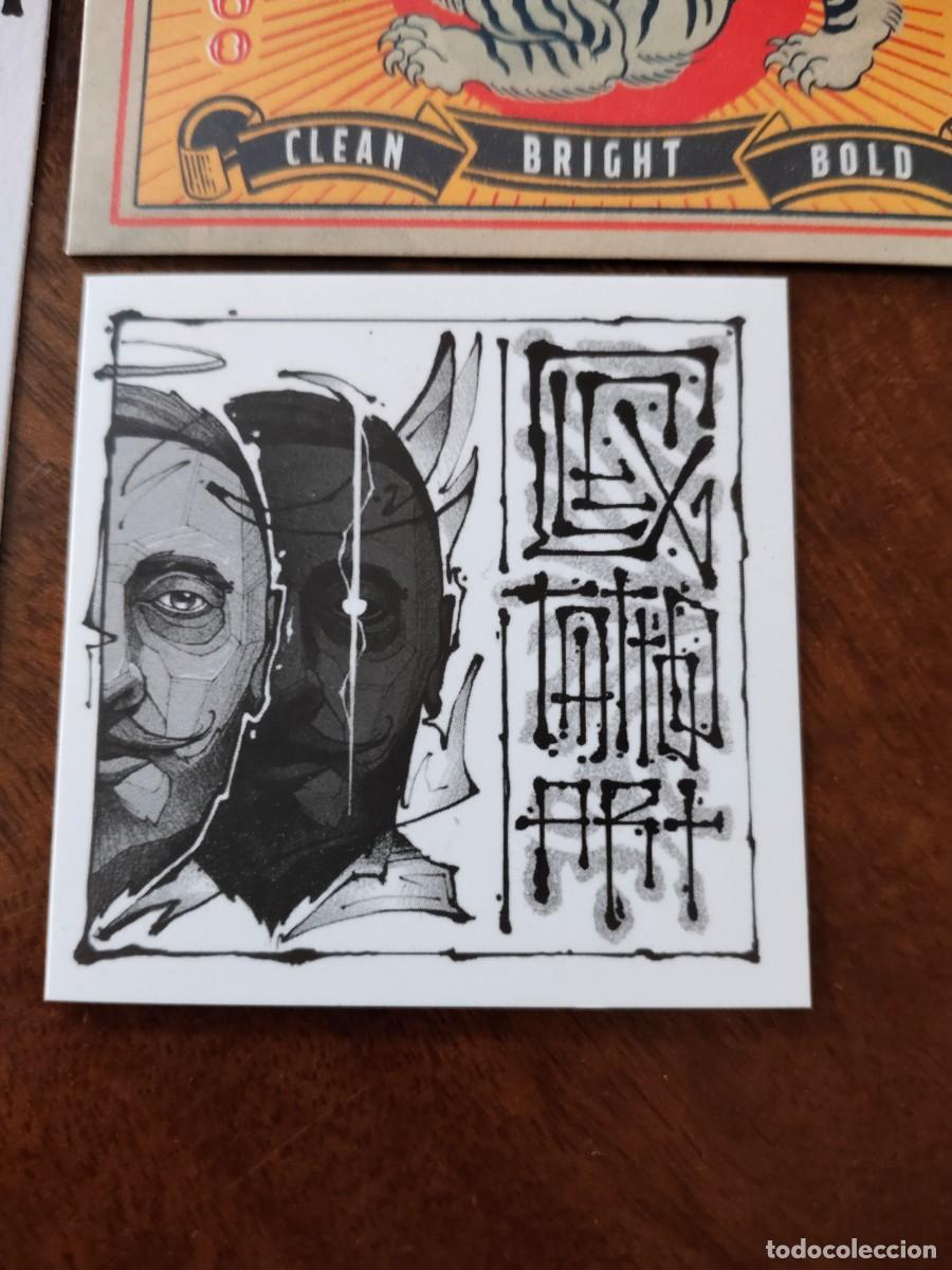 Etiquetas antiguas: 3 tarjetas Estudios de Tatuaje, tatoo. - Foto 4