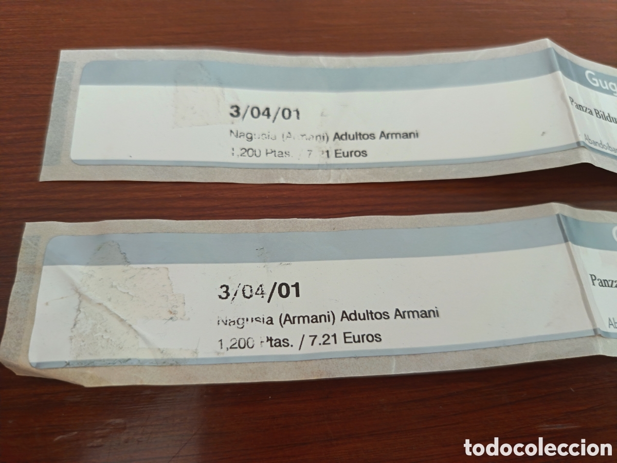Etiquetas antiguas: 2 entradas de pulsera Museo Guggenheim - Foto 2