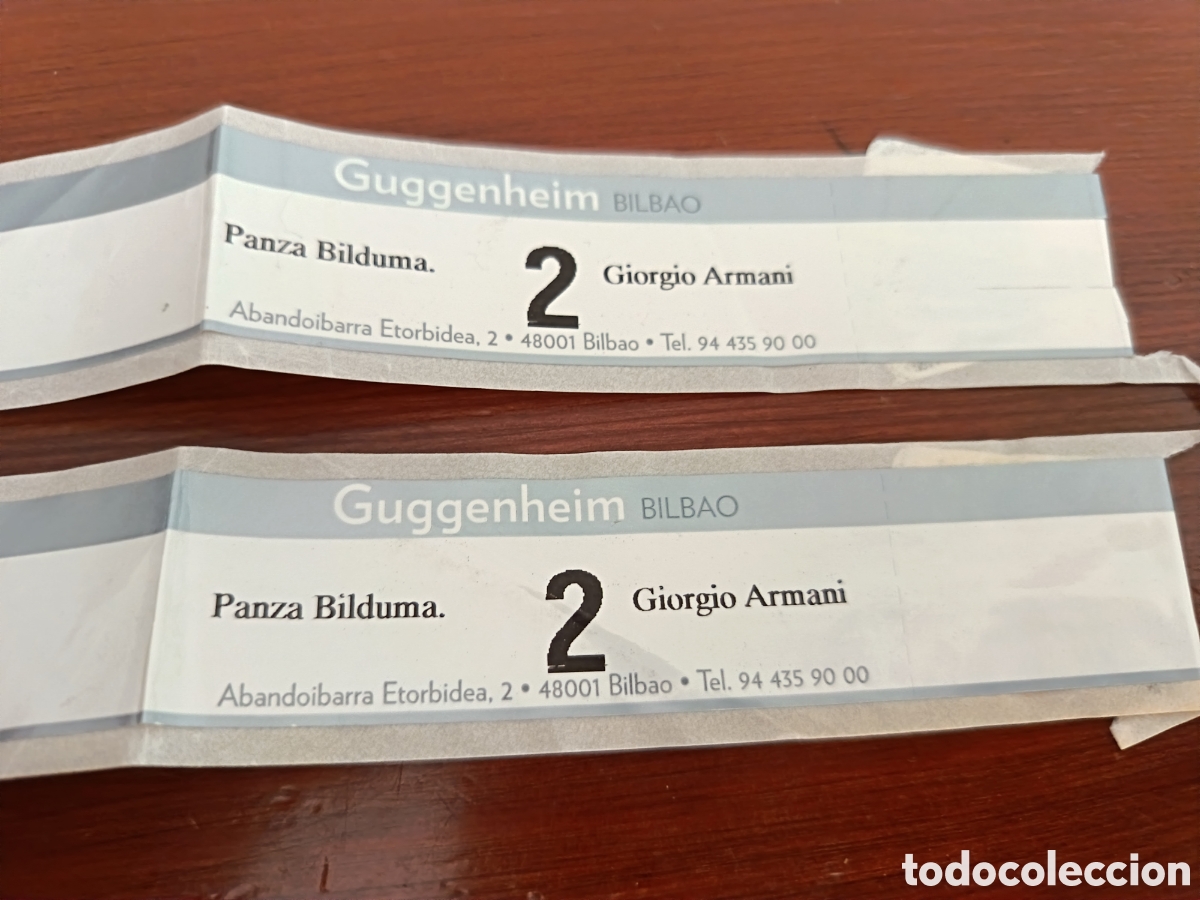 Etiquetas antiguas: 2 entradas de pulsera Museo Guggenheim - Foto 3