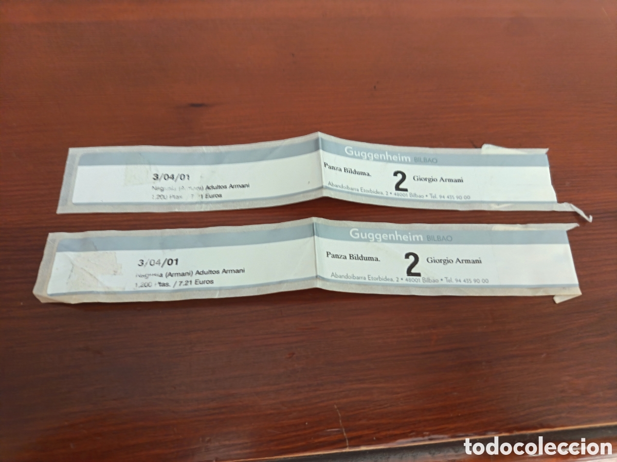 Etiquetas antiguas: 2 entradas de pulsera Museo Guggenheim - Foto 1