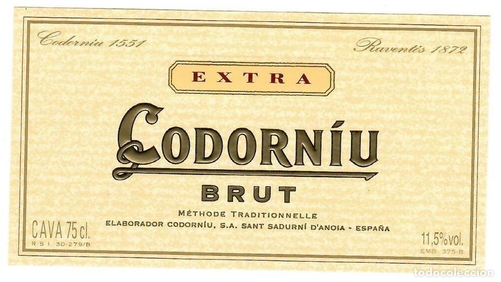 Etiquetas antiguas: Extra Codorniu Brut - Sant Sadurn&iacute; dAnoia - Foto 1
