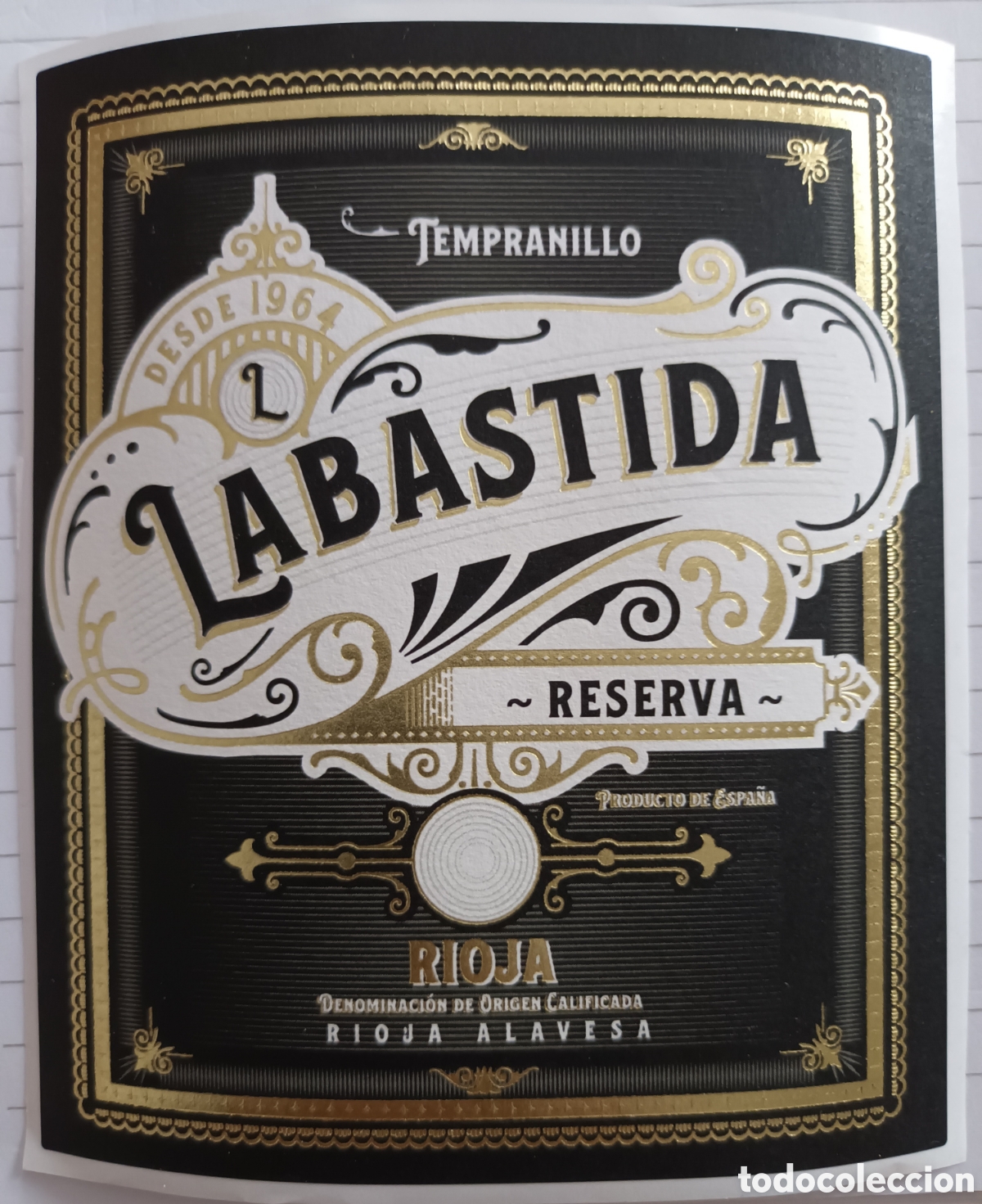 Etiquetas antiguas: ETIQUETA VINO LABASTIDA. RESERVA - Foto 1