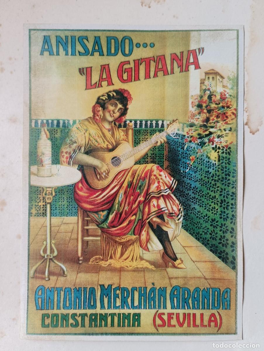 Etiquetas antiguas: Copia de etiqueta anisado gitana constantina - Foto 1
