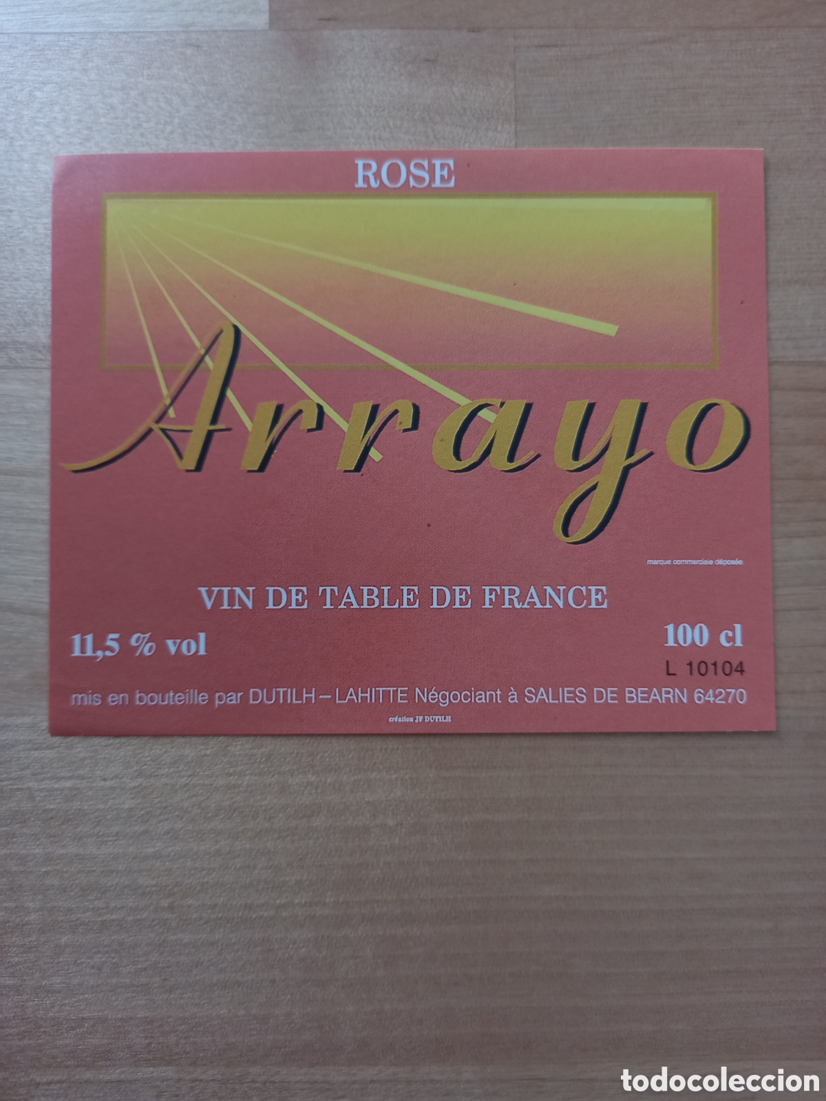 Etiquetas antiguas: ETIQUETA VINO DE MESA FRANC&Eacute;S - ARRAYO - Foto 1