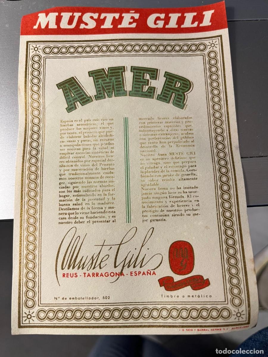 Etiquetas antiguas: Must&eacute; Gili AMER Reus Tarragona - Foto 1