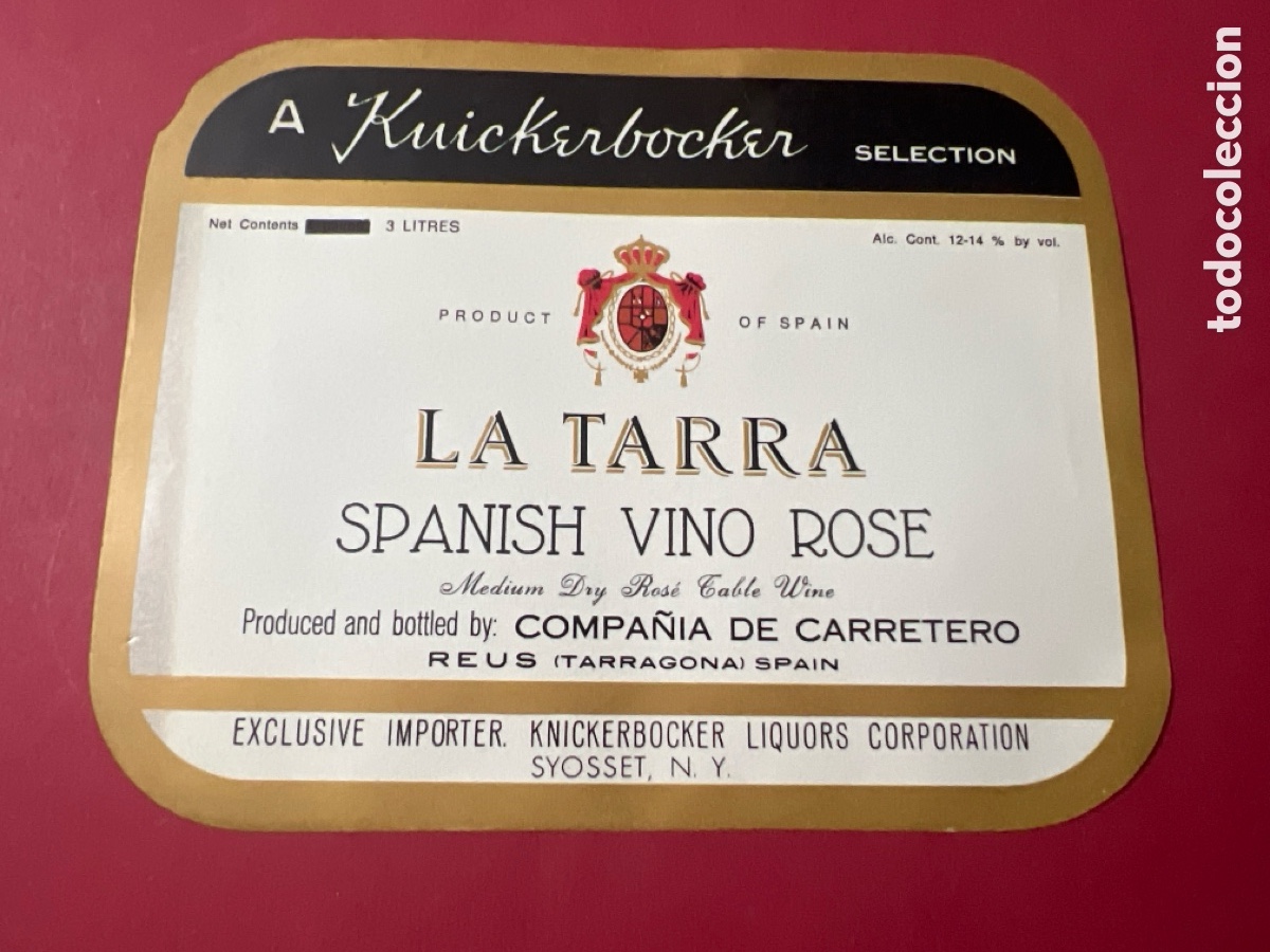 Etiquetas antiguas: ET96. ETIQUETA DE VINO. LA TARRA - Foto 1
