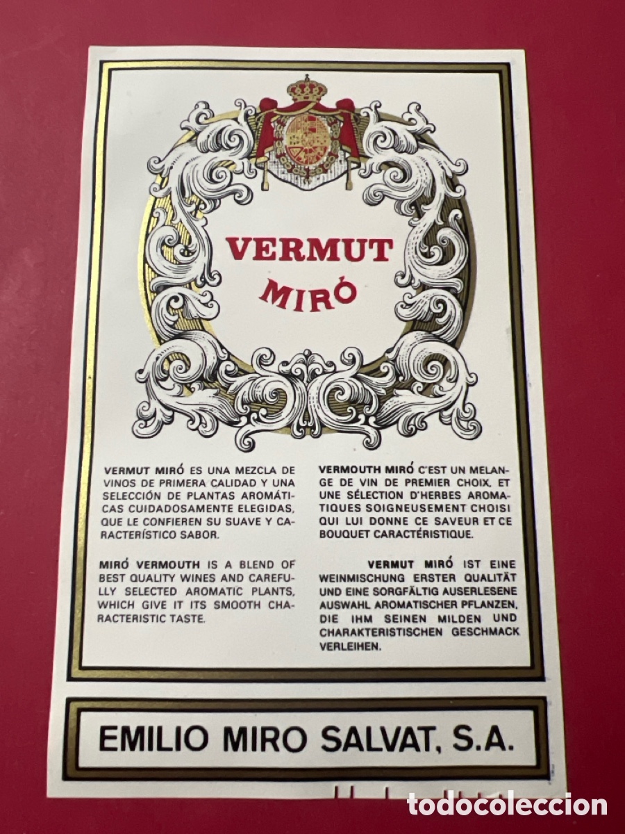 Etiquetas antiguas: ET98. ETIQUETA VERMUT MIRO - Foto 1