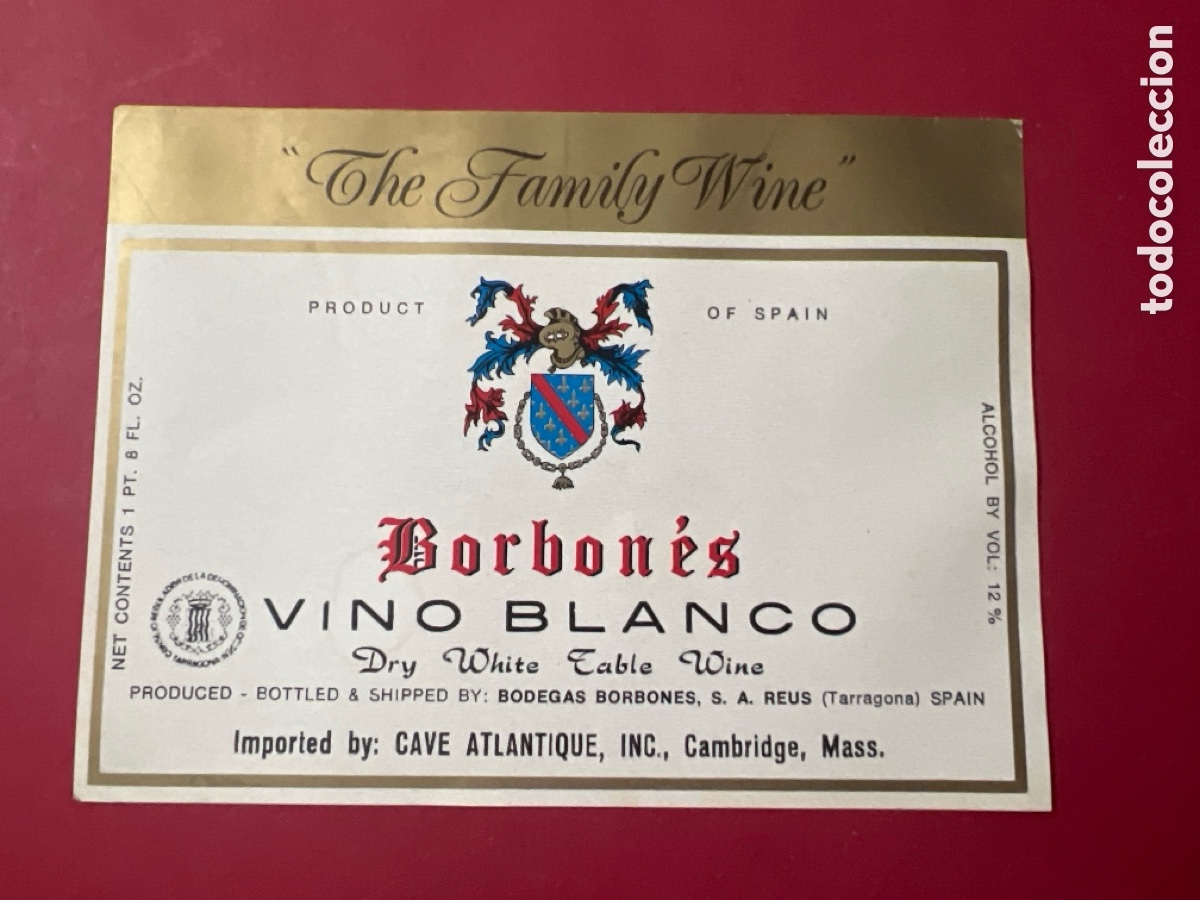 Etiquetas antiguas: ET106. ETIQUETA DE VINO - BORBON&Eacute;S - Foto 1