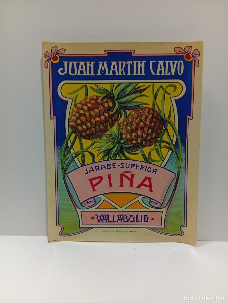 &Eacute;tiquettes anciennes: ETIQUETA. JARABE-SUPERIOR PI&Ntilde;A. JUAN MARTIN CALVO. VALLADOLID.