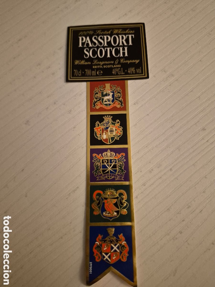 Etiquetas antiguas: Vitola whisky Passport Scotch - Foto 1