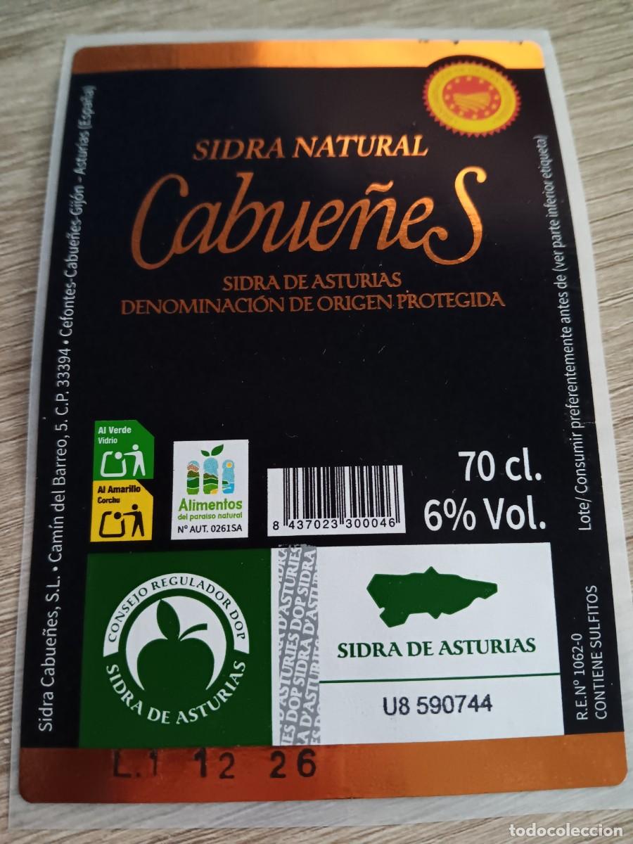 Etiquetas antiguas: ETIQUETA SIDRA NATURAL CABUE&Ntilde;ES - Foto 1