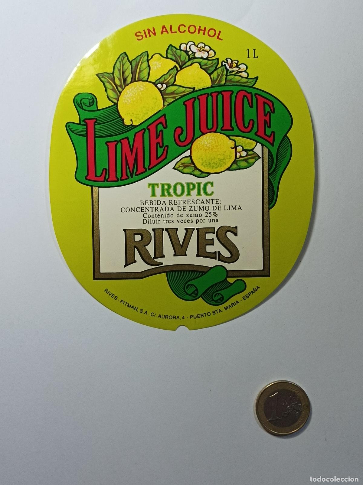 Etichette antiche: LIME JUICE RIVES. ETIQUETA ANTIGUA LICOR. SIN PEGAR.