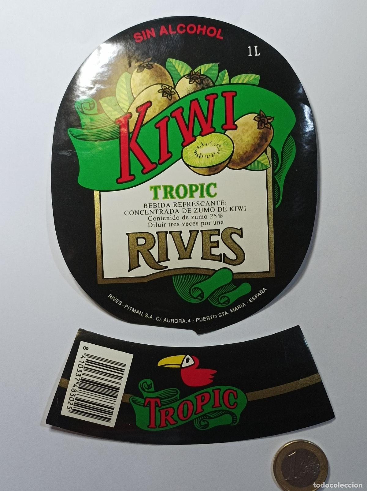 Etichette antiche: KIWI TROPIC RIVES. ETIQUETA ANTIGUA LICOR. SIN PEGAR.