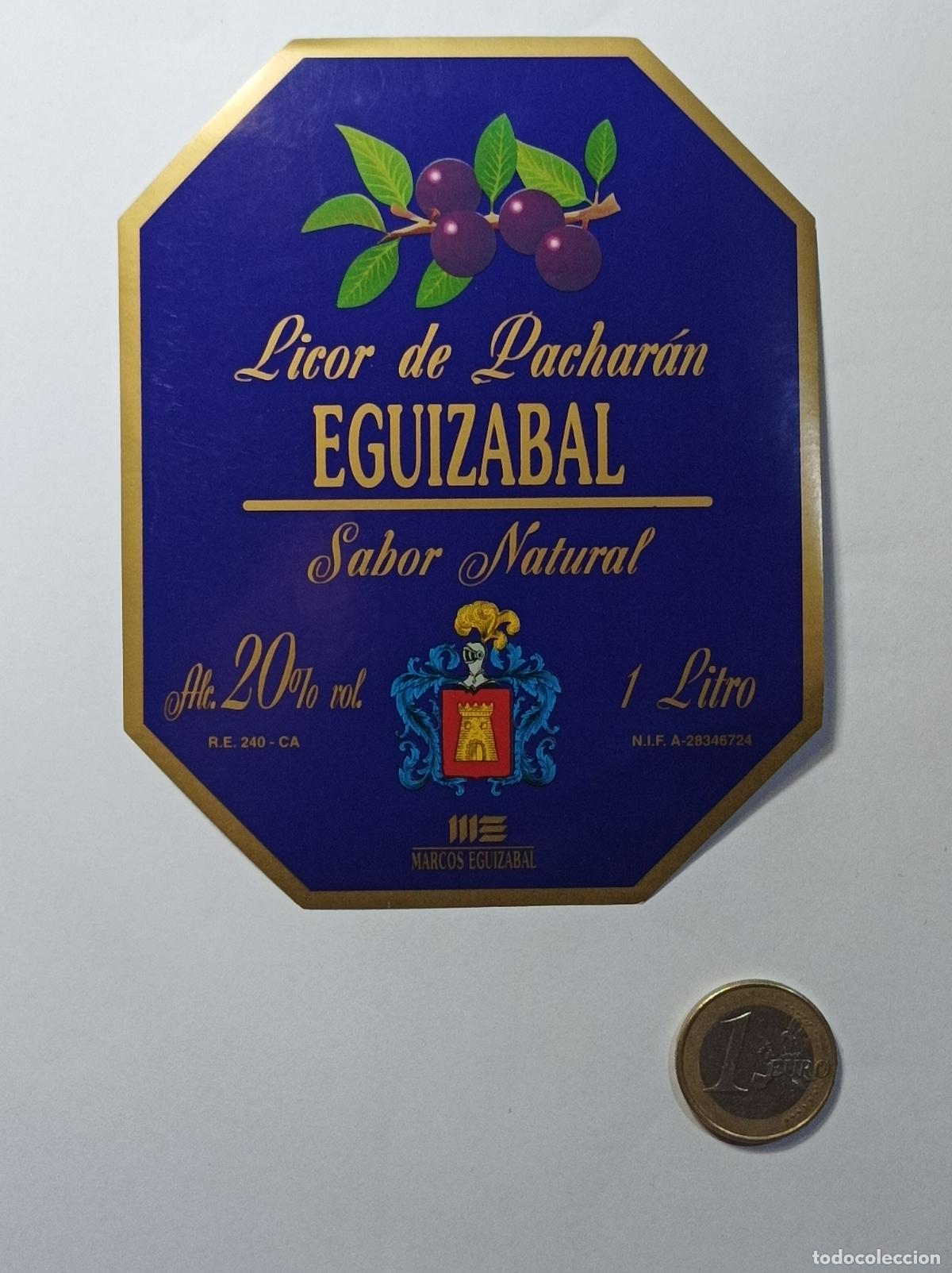 &Eacute;tiquettes anciennes: LICOR DE PACHARAN EGUIZABAL. ETIQUETA ANTIGUA LICOR. SIN PEGAR.