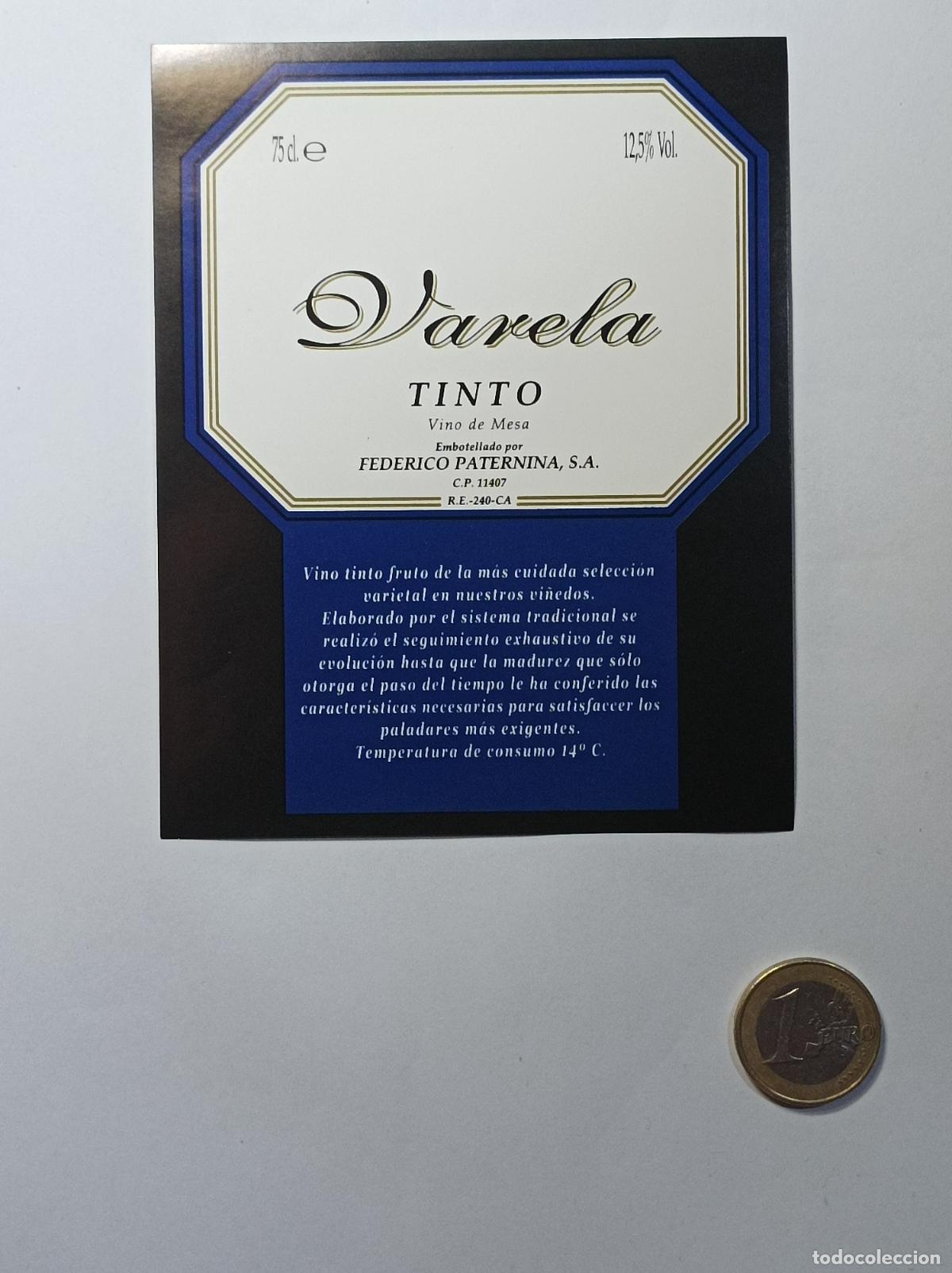 Etichette antiche: VARELA TINTO. ETIQUETA ANTIGUA LICOR. SIN PEGAR.