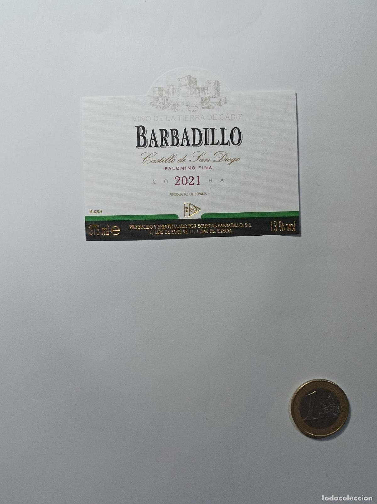 Etichette antiche: CASTILLO DE SAN DIEGO. BARBADILLO. ETIQUETA ANTIGUA LICOR. SIN PEGAR.