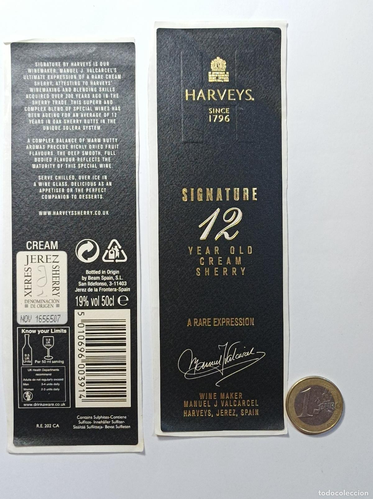 Etichette antiche: HARVEYS 12 A&Ntilde;OS. ETIQUETA ANTIGUA LICOR. SIN PEGAR.