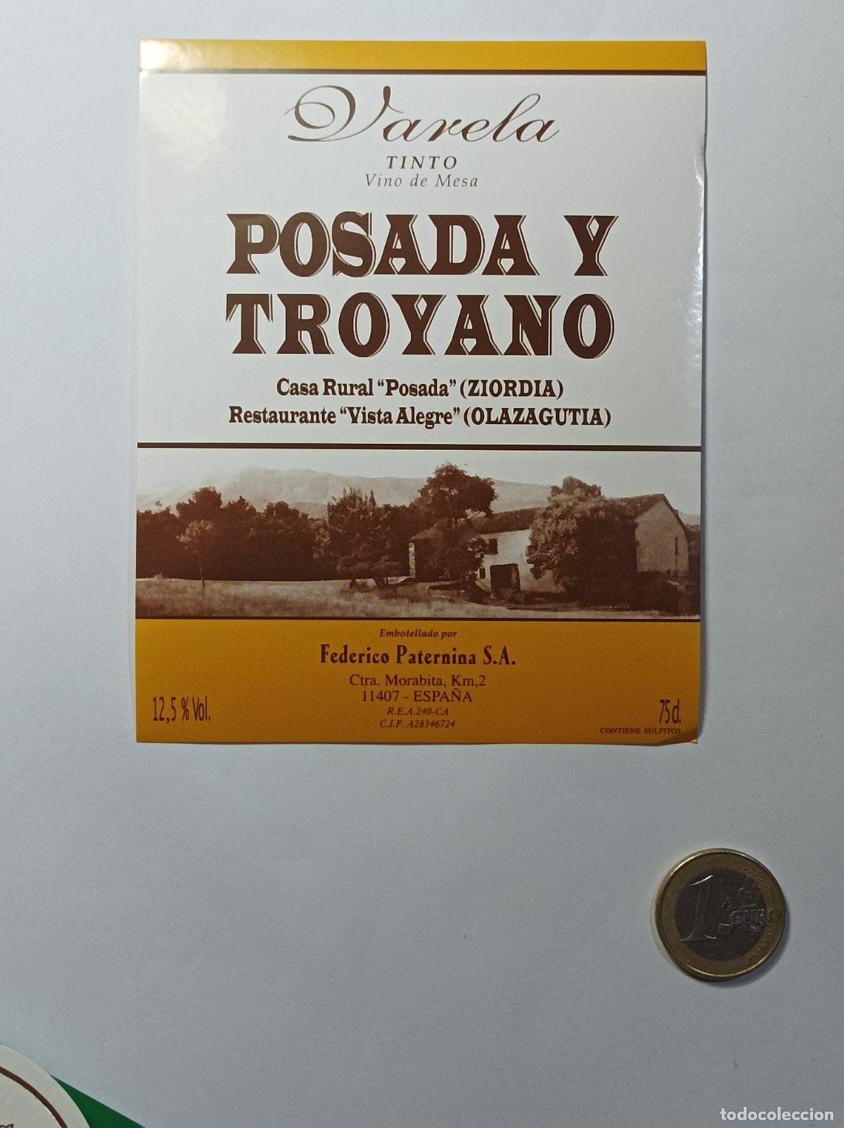 Old Labels: POSADA Y TROYANO. VARELA. PATERNINA. ETIQUETA ANTIGUA LICOR. SIN PEGAR.