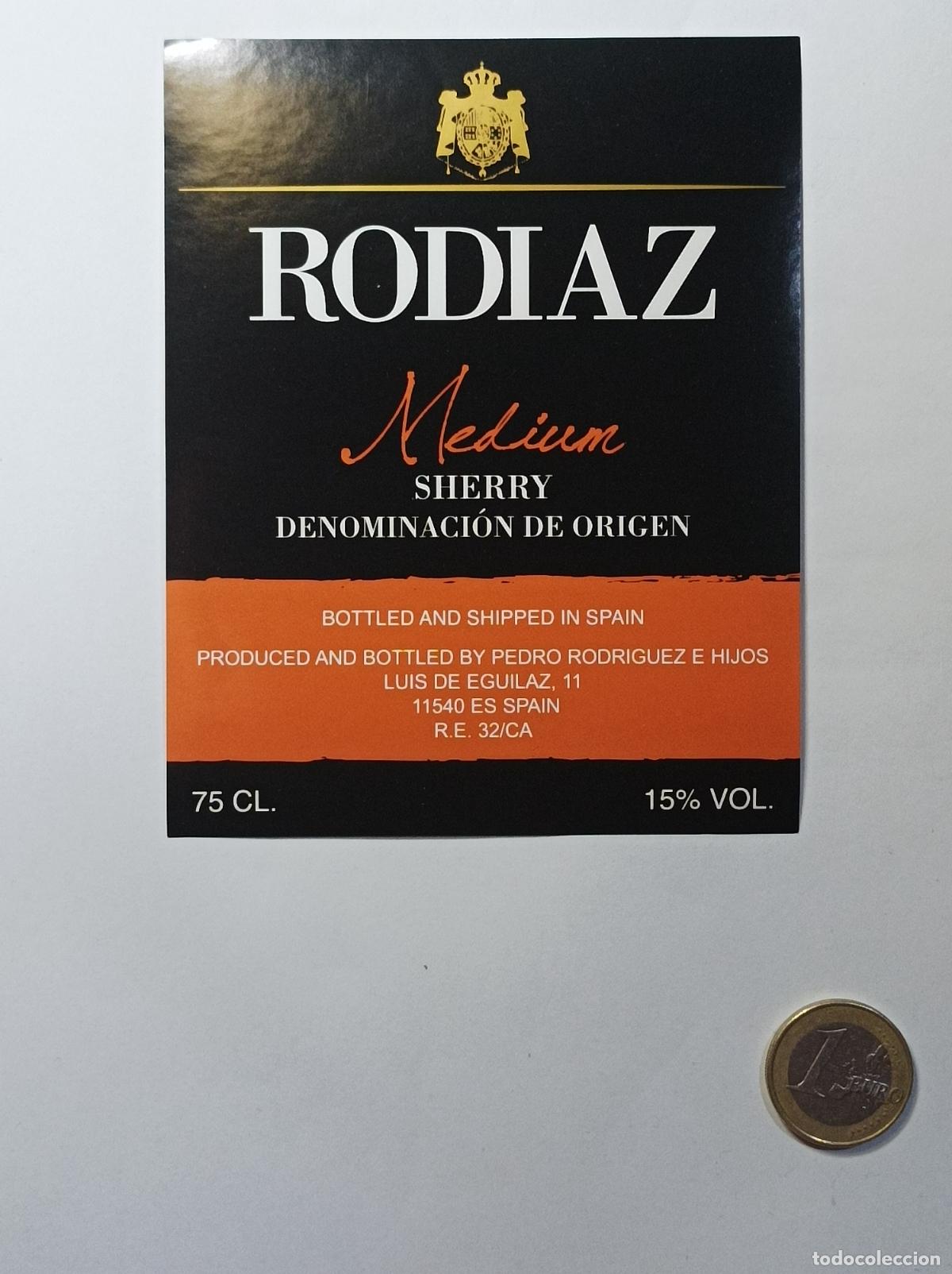 Old Labels: RODIAZ MEDIUM. ETIQUETA ANTIGUA LICOR. SIN PEGAR.