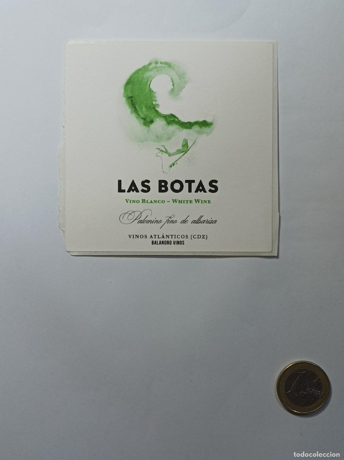 Old Labels: LAS BOTAS. PALOMINO FINO DE ALBARIZA. ETIQUETA ANTIGUA LICOR. SIN PEGAR.