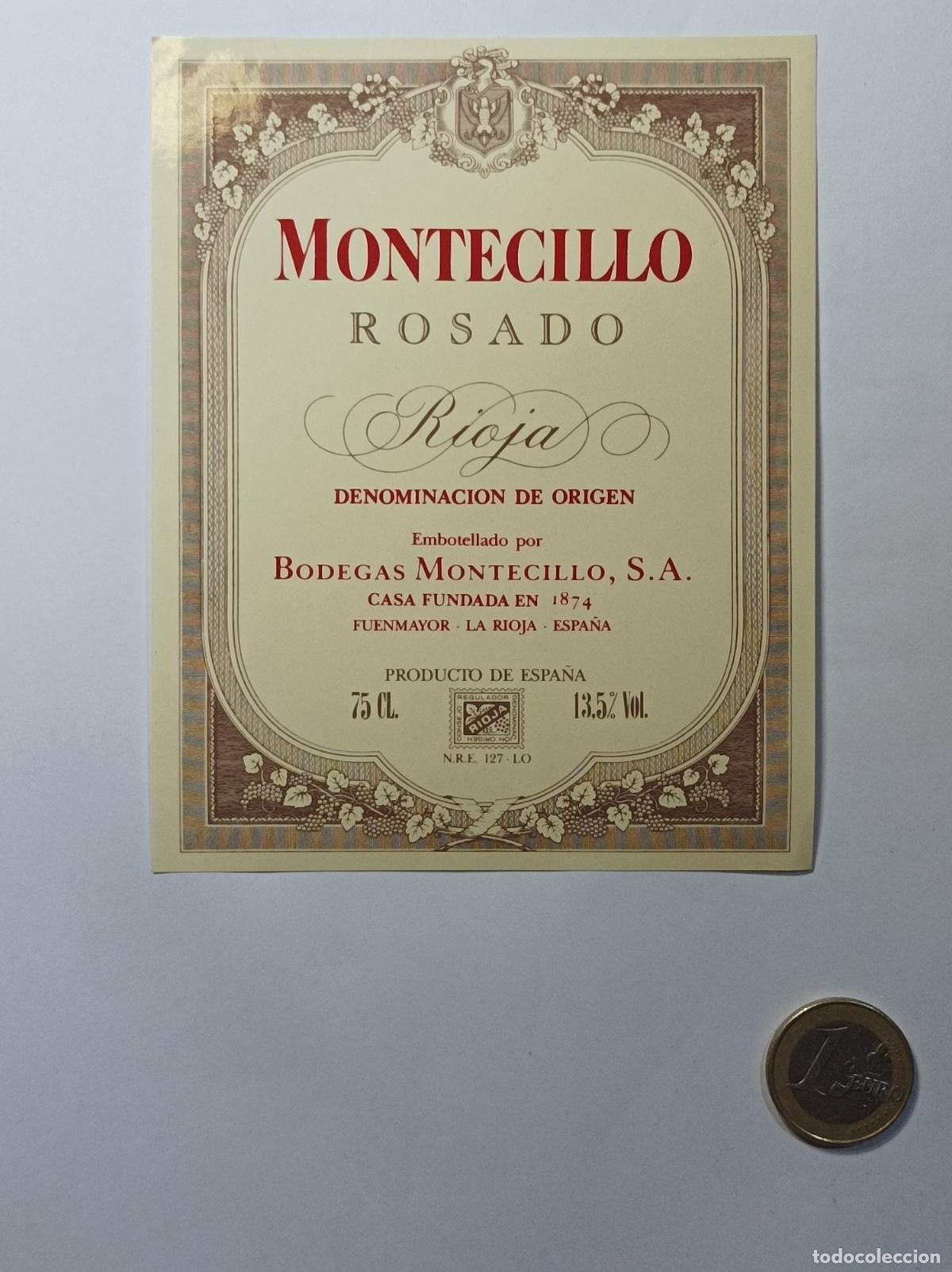 Old Labels: MONTECILLO ROSADO. RIOJA. ETIQUETA ANTIGUA LICOR. SIN PEGAR.