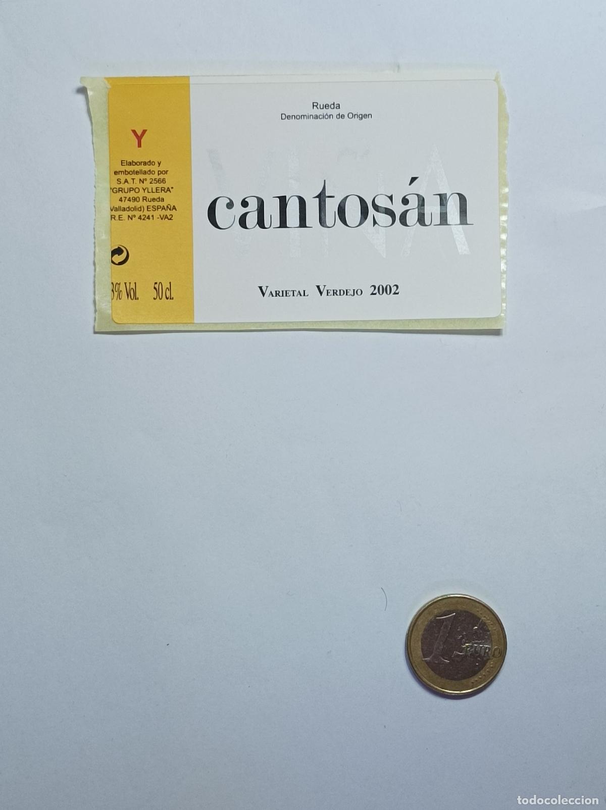 Old Labels: CANTOSAN. RUEDA. 2002. ETIQUETA VINO. SIN USAR. PEGATINA.